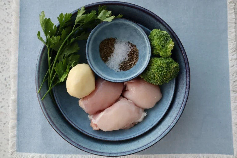 HFI baby food recipe with chicken potato and broccoli purée