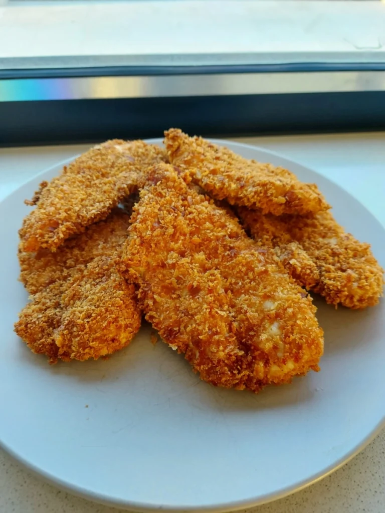 Crispy HFI chicken tenders recipe on serving plate